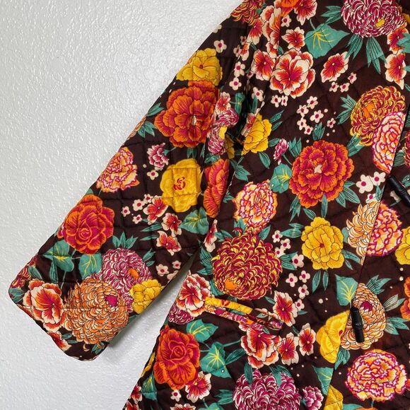 Vintage Quilted Jacket Women 10 Floral Toggle Button Boho Mr Z San Fransisco - Picture 4 of 14
